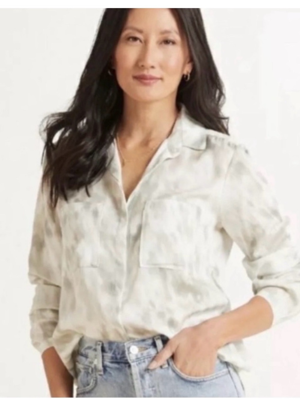cloth & stone Light Sage Tie-Dye Button-Down Shirt